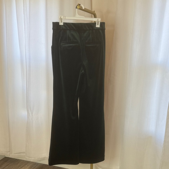Express Elegant Deep Green Velvet Flare Pants - Picture 9 of 9